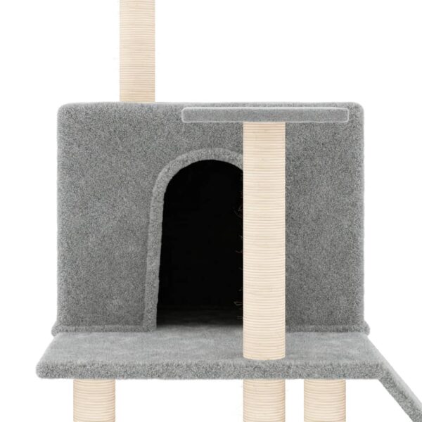 vidaXL Cat Tree with Sisal Scratching Posts Light Grey 109 cm - Image 6