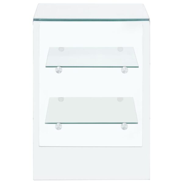 vidaXL Coffee Table 50x40x56 cm Tempered Glass - Image 3