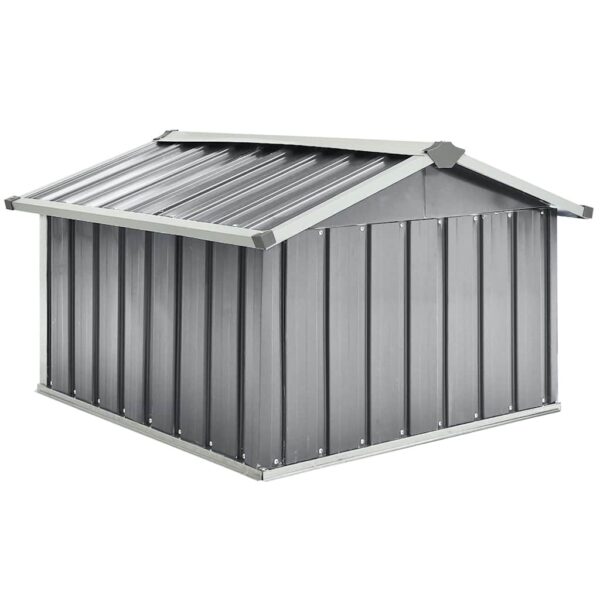 vidaXL Garden Robot Lawnmower Shed 92x97x63 cm Galvanised Steel Grey - Image 5