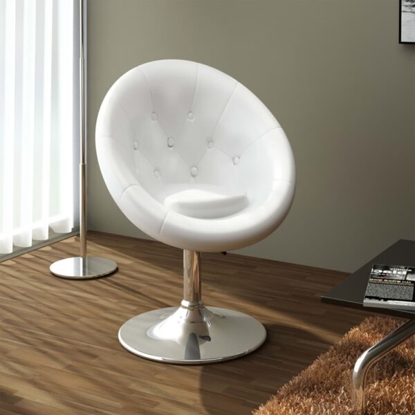 vidaXL Bar Stool White Faux Leather - Image 1