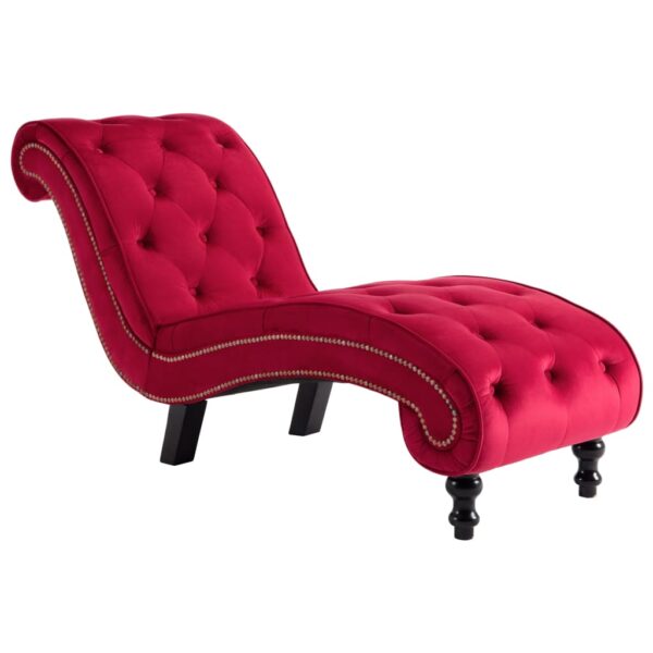 vidaXL Chaise Lounge Red Velvet - Image 2
