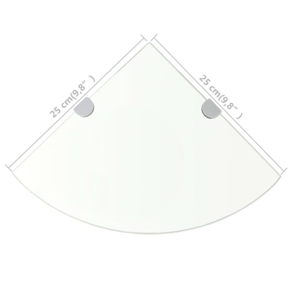 vidaXL Corner Shelf with Chrome Supports Glass Clear 25x25 cm - Image 6