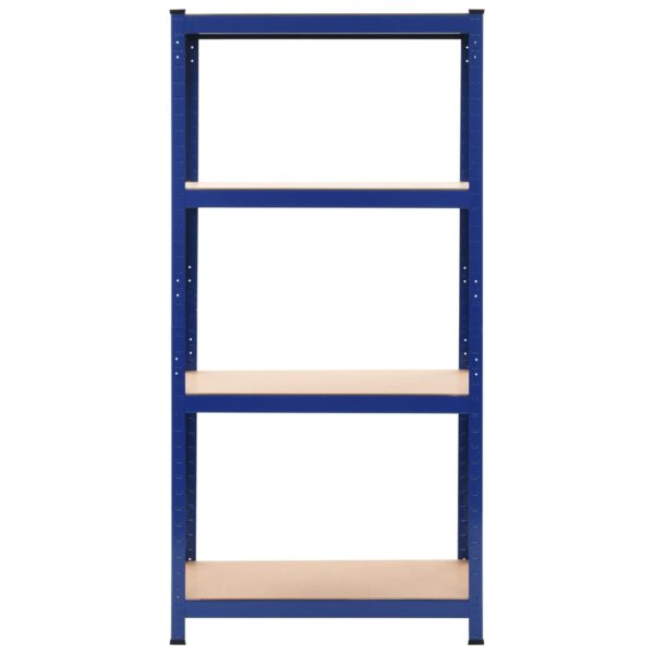 vidaXL 4-Layer Storage Shelf Blue Steel&Engineered Wood - Image 2