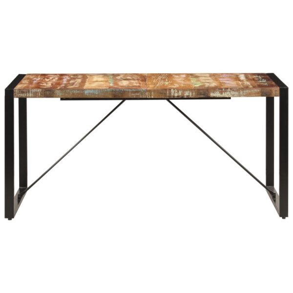 vidaXL Dining Table 160x80x75 cm Solid Reclaimed Wood - Image 3