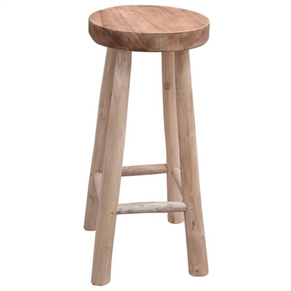 vidaXL Bar Stool Solid Teak Wood - Image 1