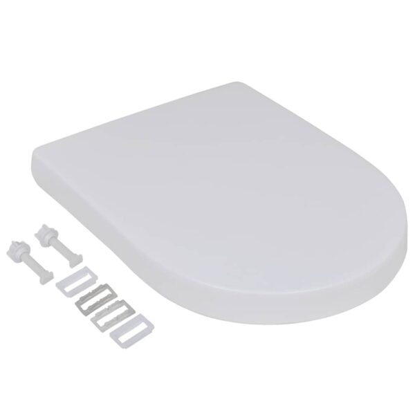 vidaXL Toilet Seats with Soft Close Lids 2 pcs Plastic White - Image 2