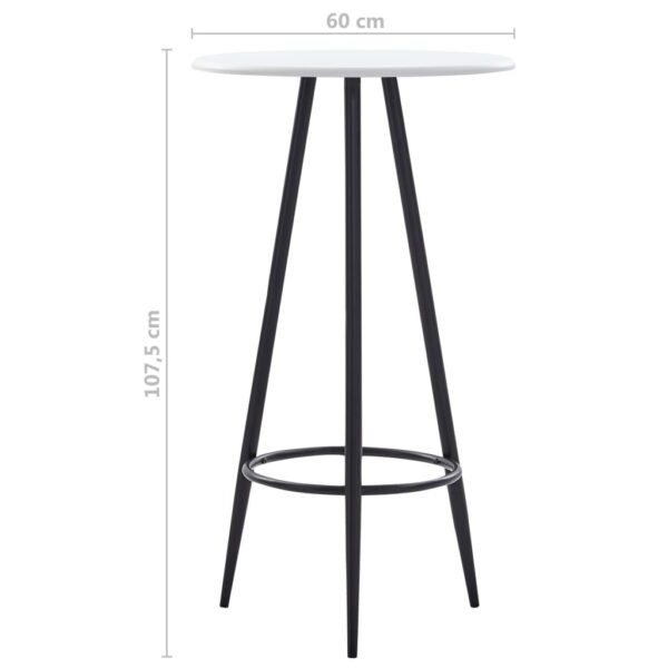vidaXL Bar Table White 60x107.5 cm MDF - Image 4