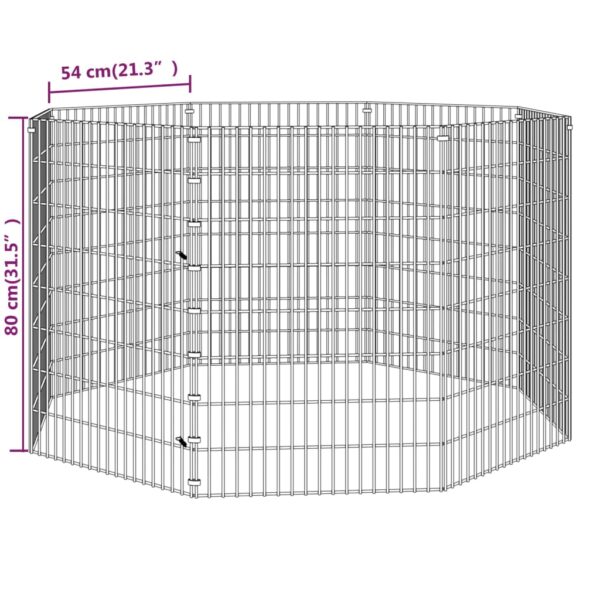vidaXL Free Range Animal Enclosure 8-Panel 54x80 cm Galvanised Iron - Image 8
