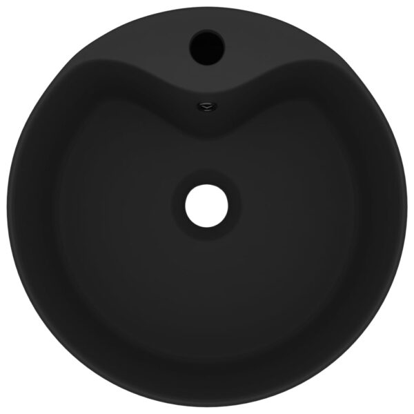 vidaXL Luxury Wash Basin with Overflow Matt Black 36x13 cm Ceramic - Image 3