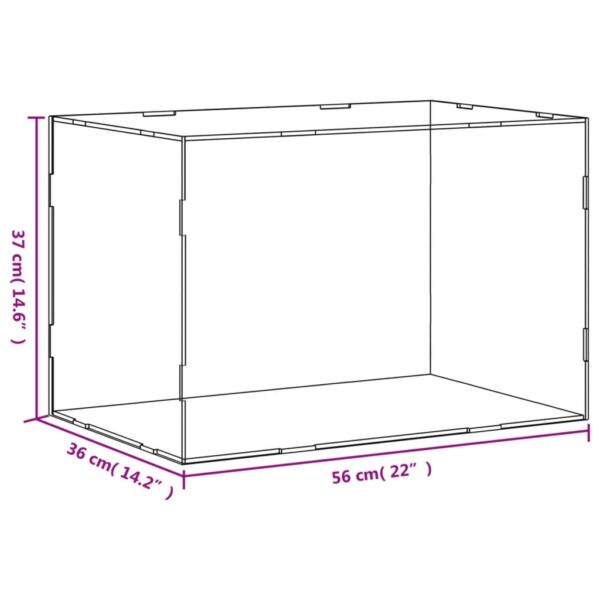 vidaXL Display Box Transparent 56x36x37 cm Acrylic - Image 6