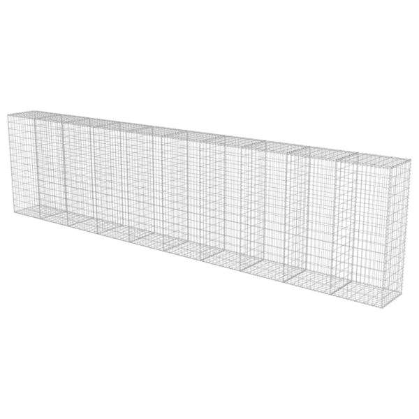 vidaXL Gabion Wall with Covers Galvanised Steel 600x50x150 cm - Image 3