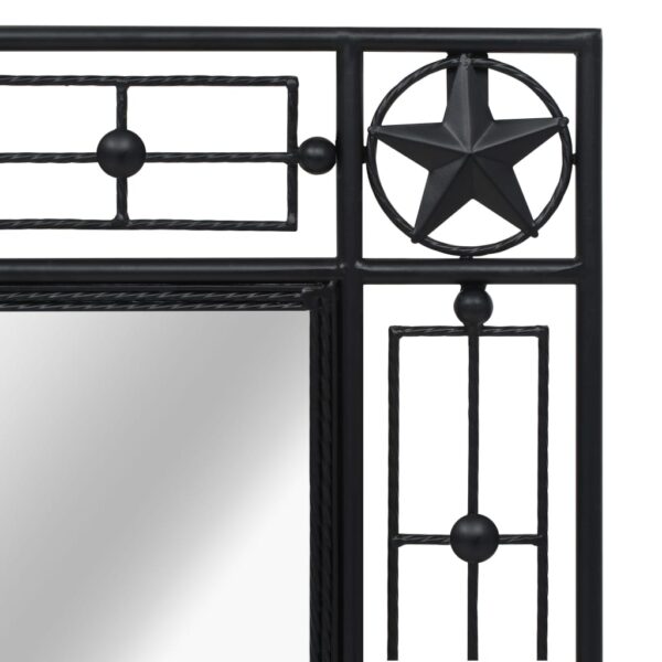 vidaXL Garden Wall Mirror Rectangular 50x80 cm Black - Image 6
