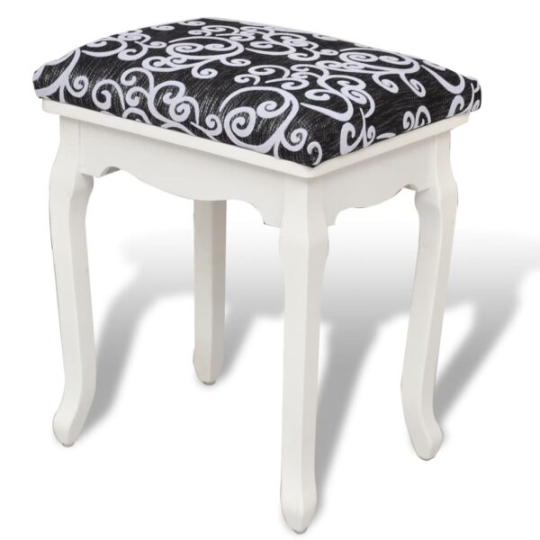 vidaXL Dressing Stool Black Fabric - Image 2