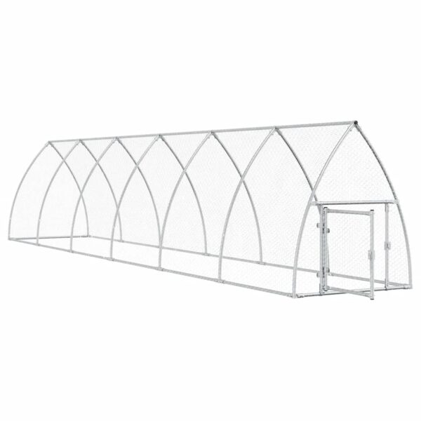 vidaXL Chicken Cage Silver 600x105x120 cm Galvanised Steel - Image 3