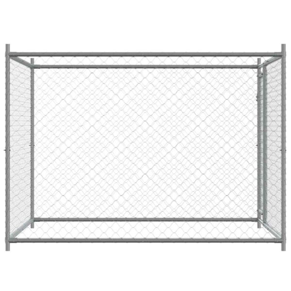 vidaXL Dog Cage with Door Grey 2x2x1.5 m Galvanised Steel - Image 5