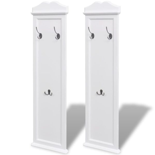 vidaXL Coat Racks 2 pcs White - Image 2