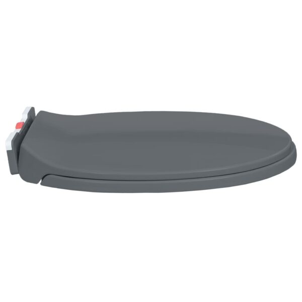 vidaXL Soft-Close Toilet Seat Quick Release Grey Oval - Image 5