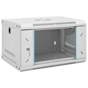 vidaXL 6U Wall Mounted Network Cabinet 19" IP20 53x40x30 cm