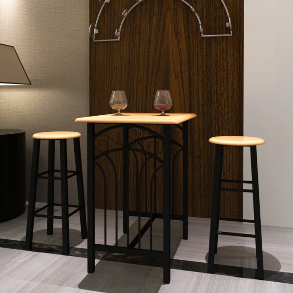 Breakfast/Dinner Table Dining Set MDF with Black - Image 1