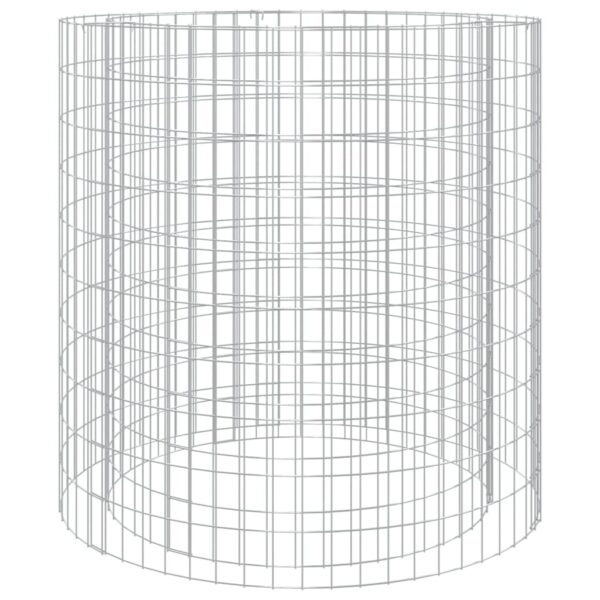 vidaXL Gabion Fire Pit Ø 100 cm Galvanised Iron - Image 2