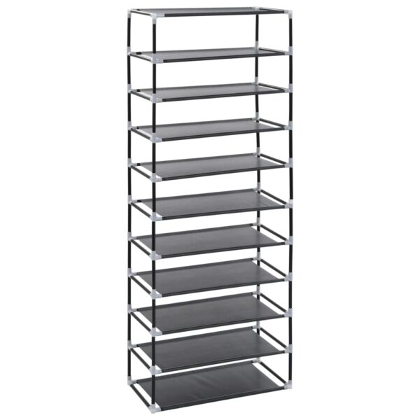 vidaXL Shoe Cabinet Black 60x30x166 cm Fabric - Image 7