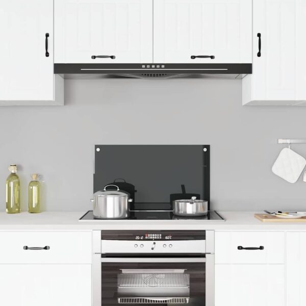 vidaXL Kitchen Backsplash Black 70x40 cm Tempered Glass - Image 1
