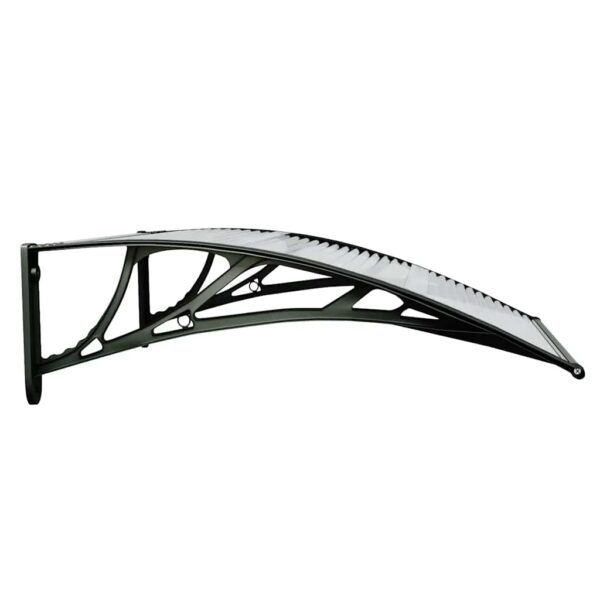 vidaXL Door Canopy Black and Transparent 80x75 cm Polycarbonate - Image 5