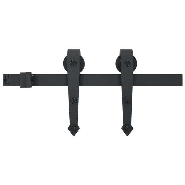vidaXL Sliding Door SKIEN Hardware Kit 200 cm Steel Black - Image 2