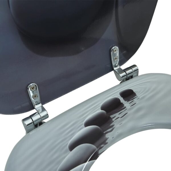 vidaXL WC Toilet Seat MDF Lid Stones - Image 8