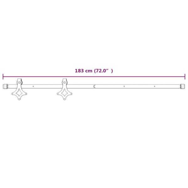 vidaXL Sliding Door Hardware Kit 183 cm Steel White - Image 7