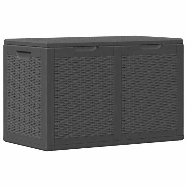 vidaXL Garden Storage Box 180L Black PP Rattan - Image 2