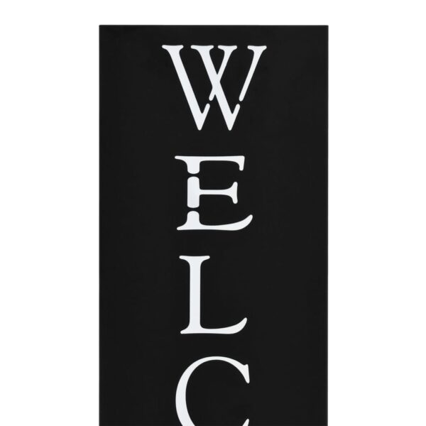 vidaXL Umbrella Stand Welcome Steel Black - Image 3