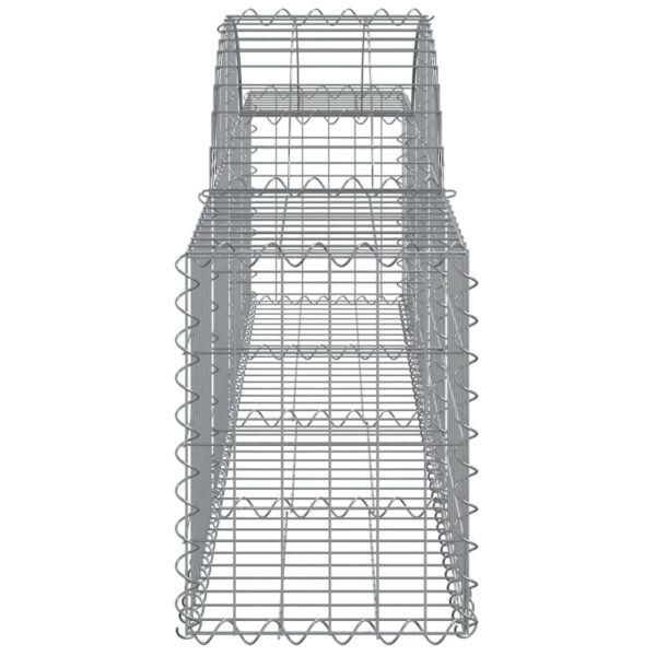 vidaXL Arched Gabion Basket 200x30x40/60 cm Galvanised Iron - Image 4