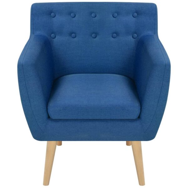 vidaXL Armchair Blue Fabric - Image 2