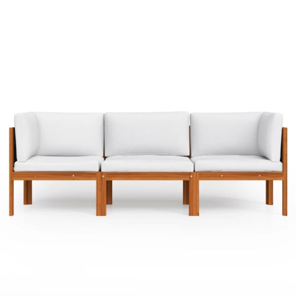 vidaXL 3-Seater Garden Sofa with Cushion Wood Acacia&Rope - Image 3