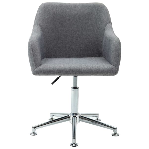 vidaXL Swivel Office Chair Light Grey Fabric - Image 2