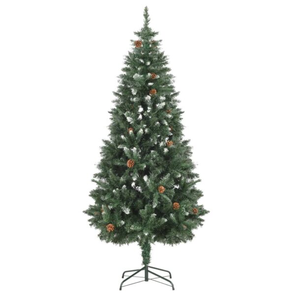 vidaXL Artificial Christmas Tree with Pine Cones and White Glitter 180 cm - Image 2