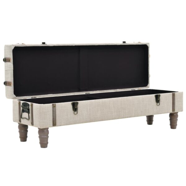 vidaXL Storage Bench Solid Wood and Steel 111x34x37 cm - Image 5