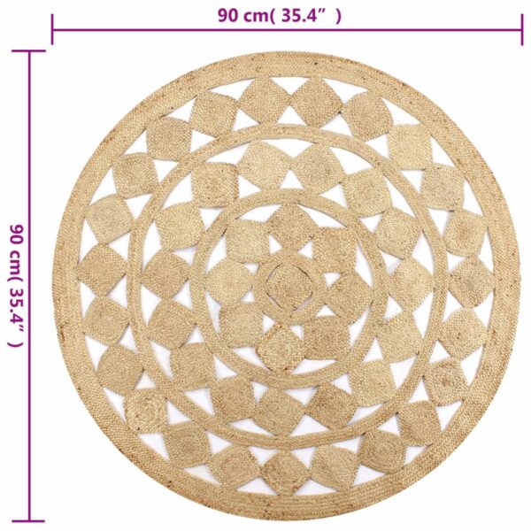 vidaXL Handmade Rug Braided Jute 90 cm - Image 6