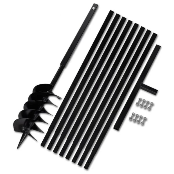 Ground Drill with Handle 150 mm with Extension Tube 9 m Steel - Image 1