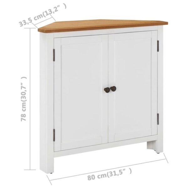vidaXL Corner Cabinet 80x33.5x78 cm Solid Oak Wood - Image 10