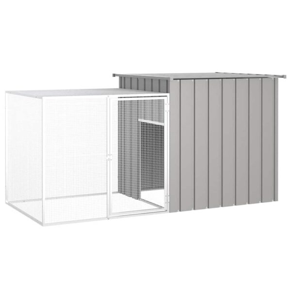 vidaXL Chicken Cage Grey 200x91x100 cm Galvanised Steel - Image 1