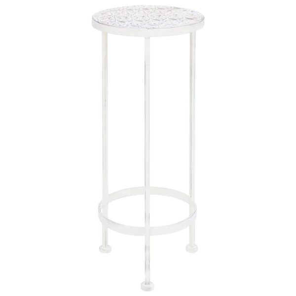 vidaXL Plant Stand Set 3 Pieces Vintage Style Metal Antique White - Image 3