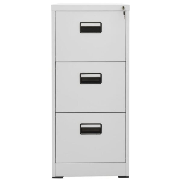 vidaXL Filing Cabinet Light Grey 46x62x102.5 cm Steel - Image 2
