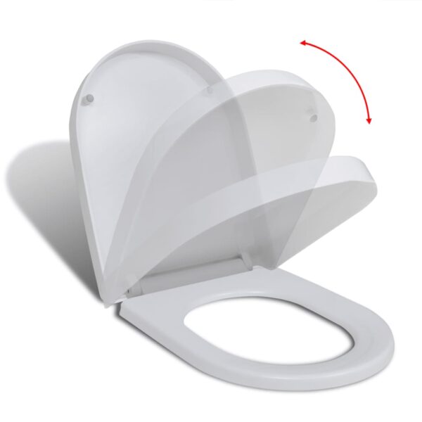vidaXL Soft-close Toilet Seat with Quick-release Design White Square - Image 2