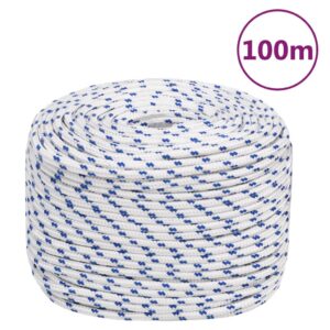 vidaXL Boat Rope White 10 mm 100 m Polypropylene