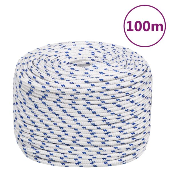 vidaXL Boat Rope White 10 mm 100 m Polypropylene - Image 1