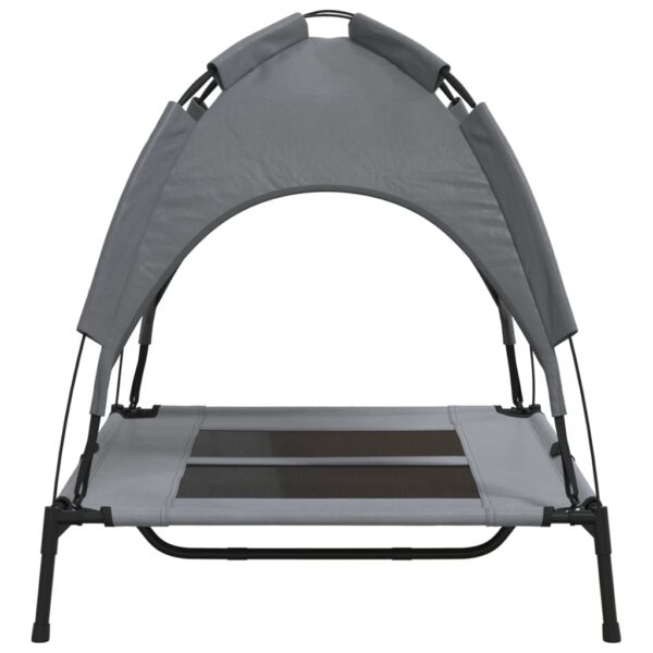 vidaXL Dog Bed with Canopy Anthracite Oxford Fabric and Steel - Image 5