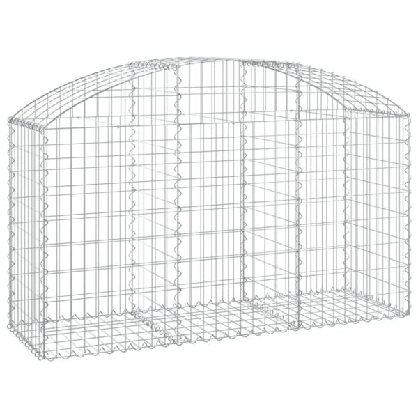 vidaXL Arched Gabion Basket 150x50x80/100 cm Galvanised Iron - Image 2