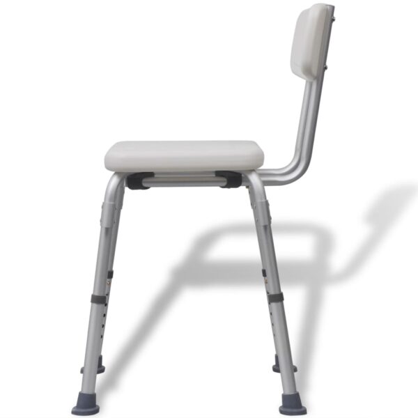 vidaXL Shower Chair Aluminium White - Image 4